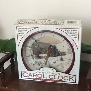 Christmas Carol Clock - Red Frame